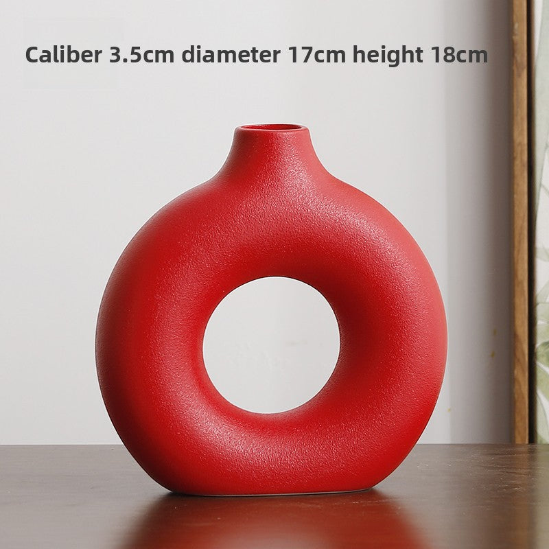 Geometric Ceramic Vase Set Modern Home Decor