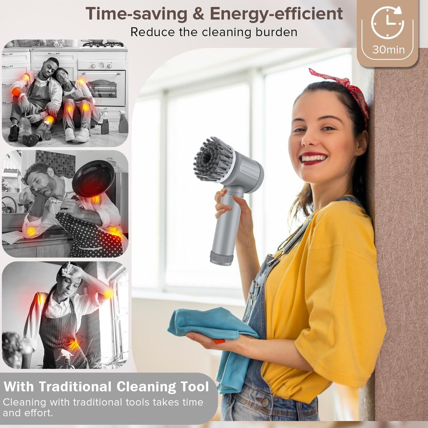 Electric cleaning brush head