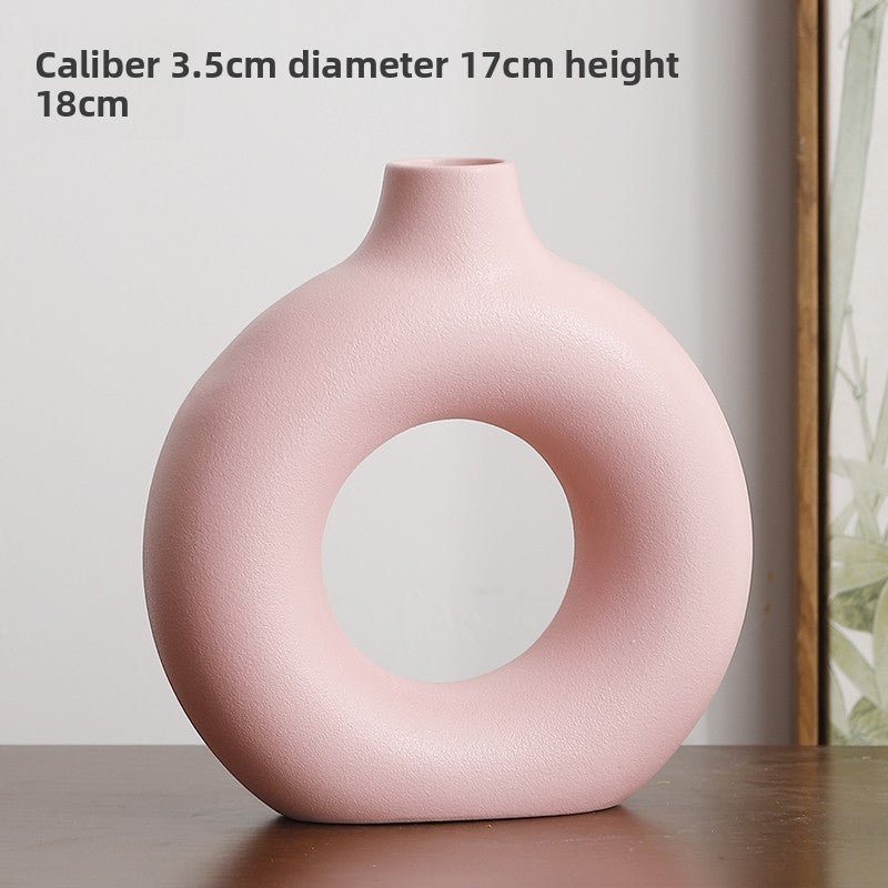 Geometric Ceramic Vase Set Modern Home Decor