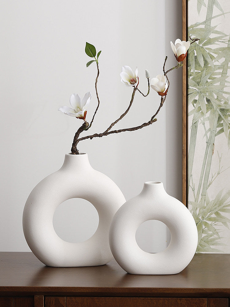 Geometric Ceramic Vase Set Modern Home Decor