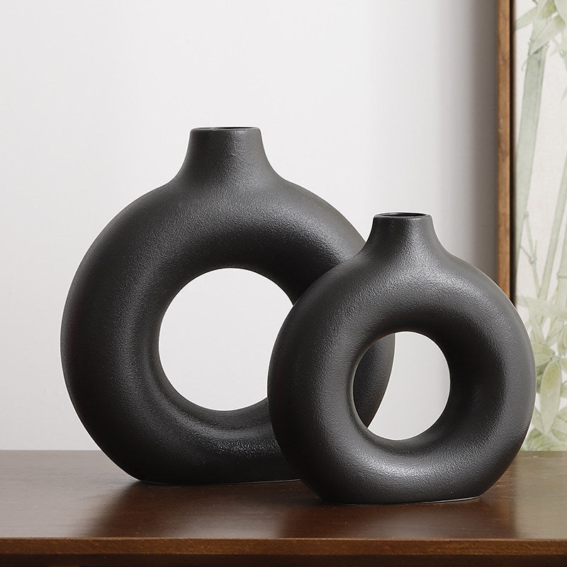 Geometric Ceramic Vase Set Modern Home Decor