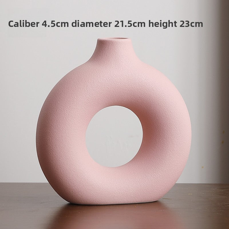 Geometric Ceramic Vase Set Modern Home Decor