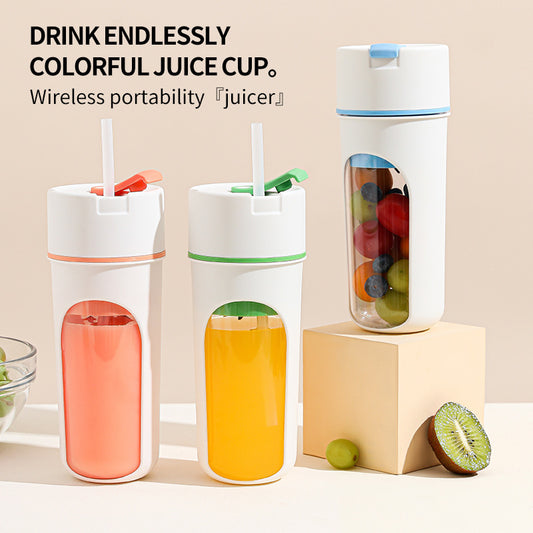 Portable Personal Blender, 400ML Cordless Juicer for Smoothies & Shakes, Small Travel Blender with Stainless Steel Blades, BPA Free Cup & Lid, Rechargeable