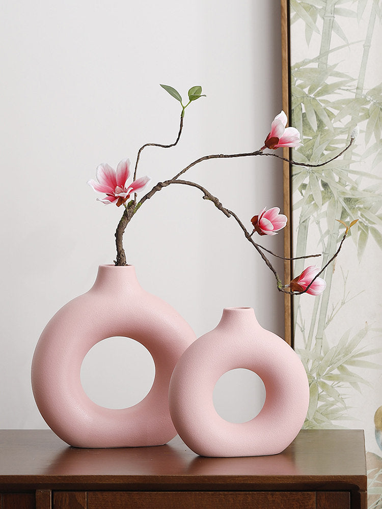 Geometric Ceramic Vase Set Modern Home Decor