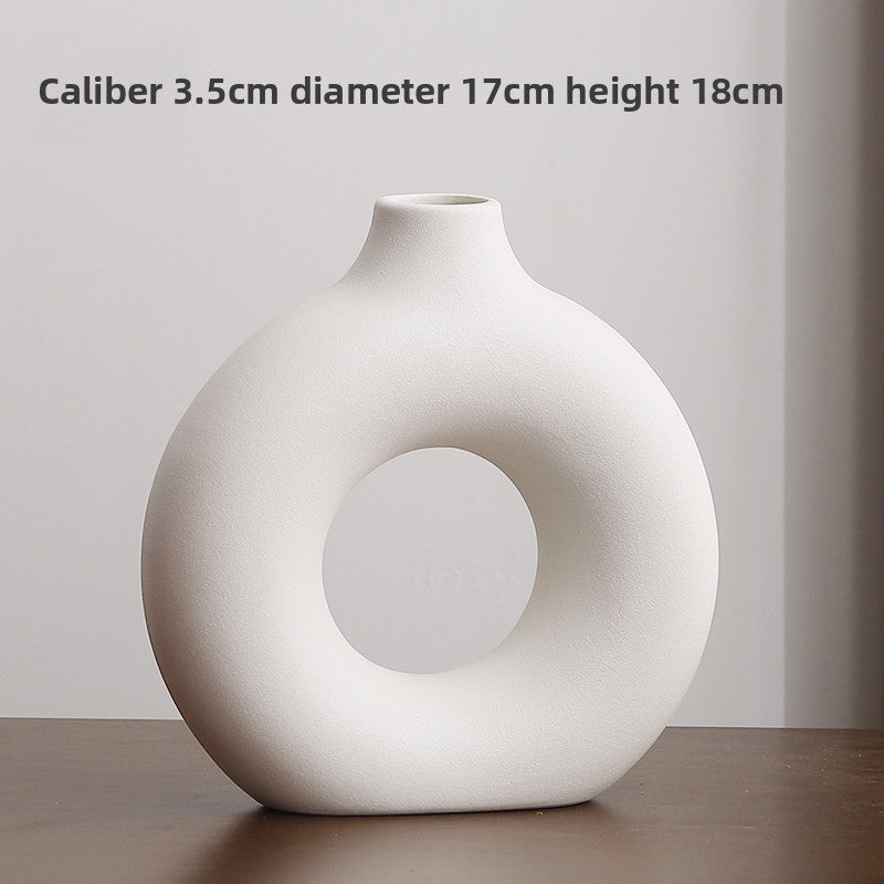 Geometric Ceramic Vase Set Modern Home Decor