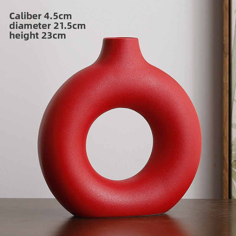 Geometric Ceramic Vase Set Modern Home Decor