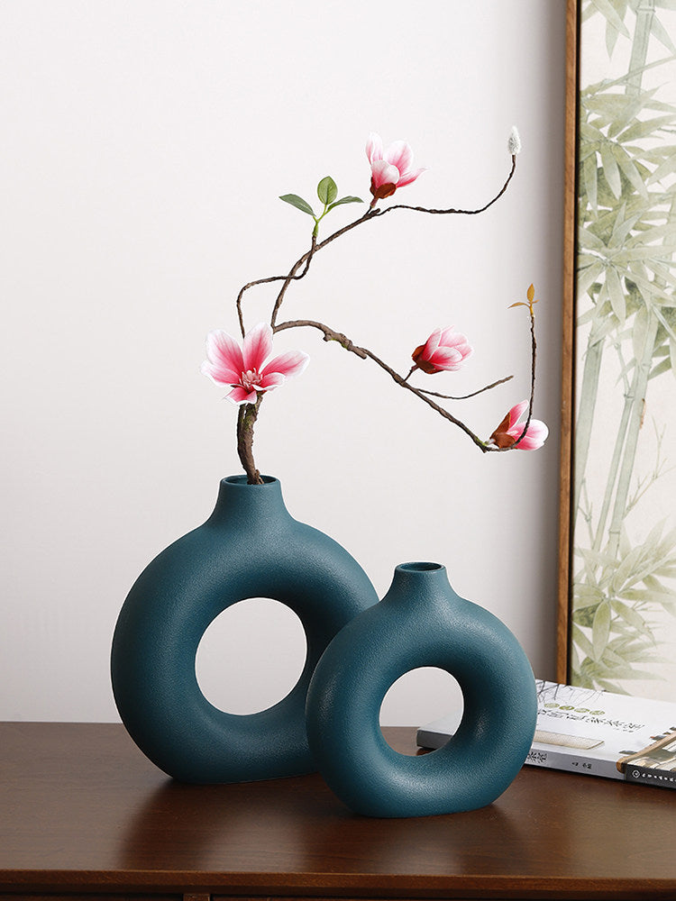 Geometric Ceramic Vase Set Modern Home Decor