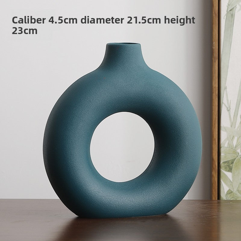 Geometric Ceramic Vase Set Modern Home Decor