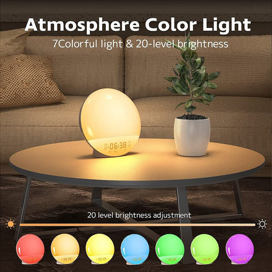 Sunrise Simulation LED Alarm Clock with White Noise