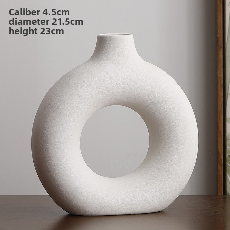 Geometric Ceramic Vase Set Modern Home Decor